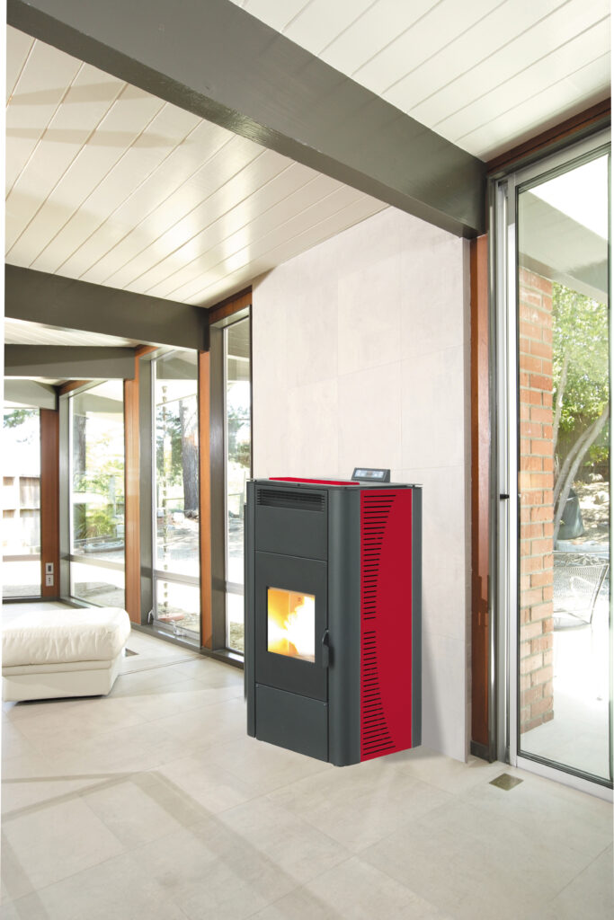 STUFA PELLET 'KING 20' IDRO KW20 BORDEAUX