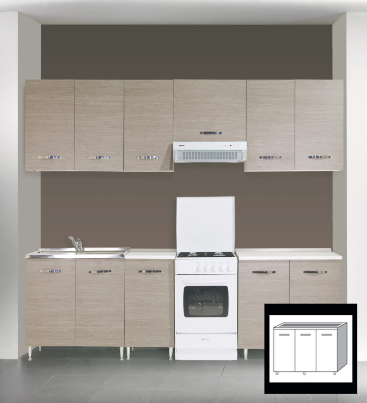 KIT CUCINA BASE S.L.3A CM.120X50X85H OLMO