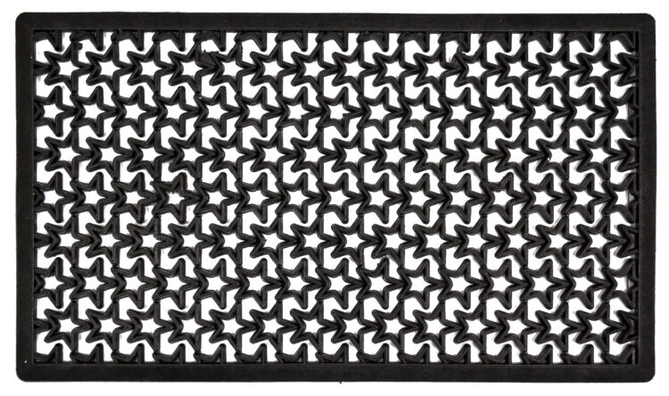 ZERBINO "STELLATO" NERO C/BORDO CM 40X70