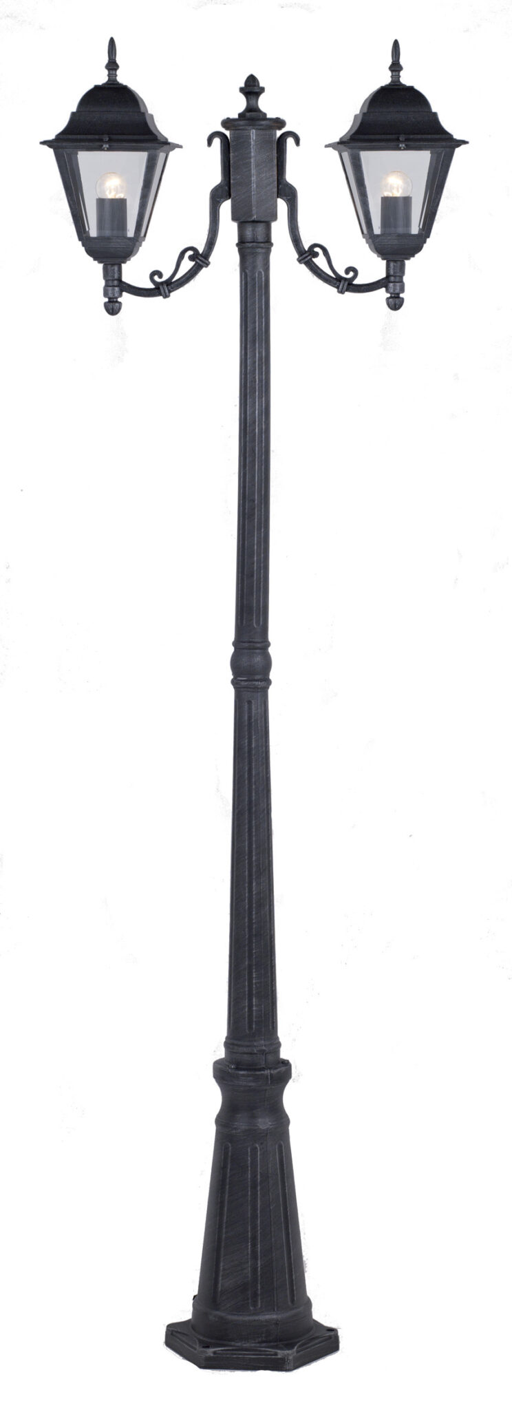 LAMPIONE "NEW YORK" H CM.200 A 2 LUCI GRIGIO
