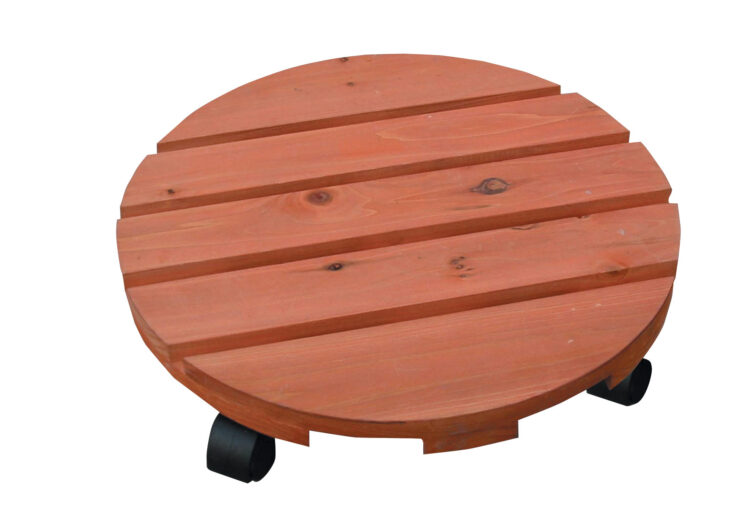 SOTTOVASO IN LEGNO CON RUOTE D.35