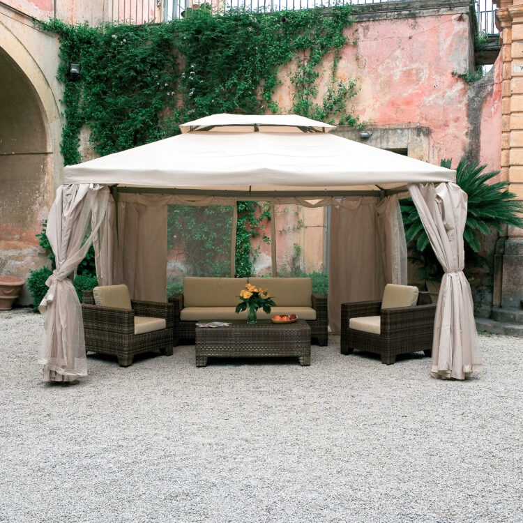 GAZEBO IN ALLUMINIO "SAHARA" MT.3X4 TELO ECRÙ