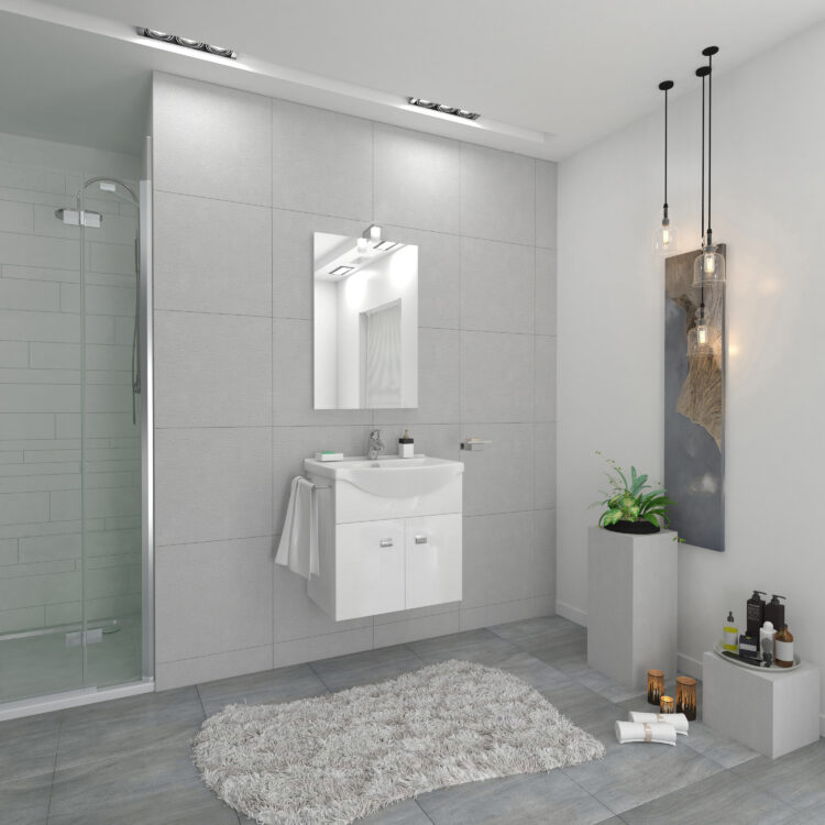 MOBILE BAGNO SOSPESO CM 58 2A COMPLETO BIANCO