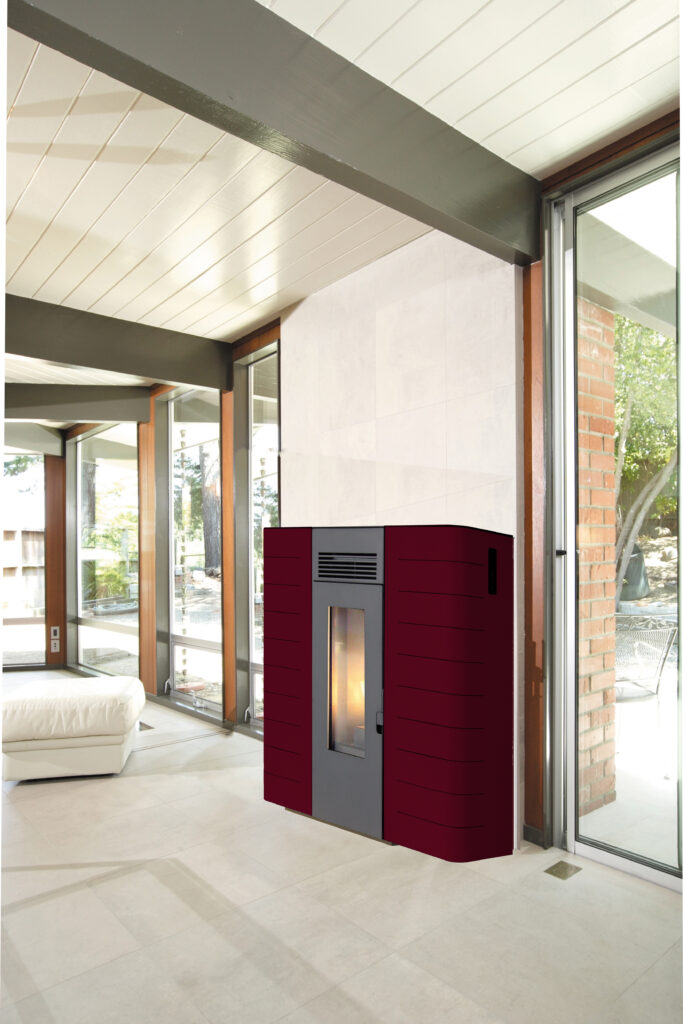 STUFA PELLET KING IDRO 'SLIM 16' BORDEAUX