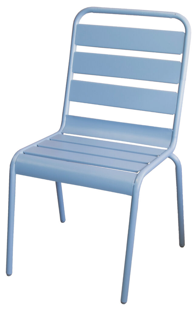 SEDIA IN ACCIAIO "LUNA" AZZURRO