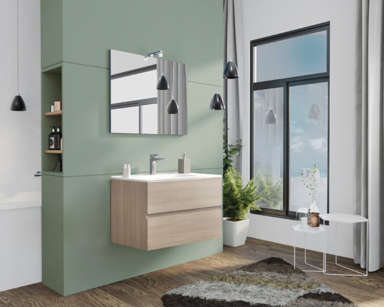 MOBILE BAGNO "NEW SPLASH" CM.80 ROVERE GRIGIO