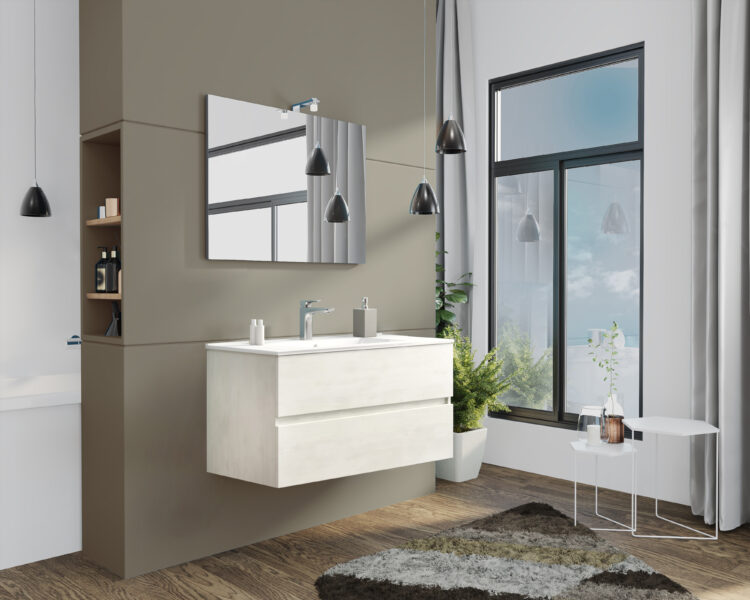 MOBILE BAGNO "NEW SPLASH" CM.105 ROVERE BIANCO