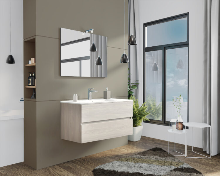MOBILE BAGNO "NEW SPLASH" CM.105 ROVERE GRIGIO