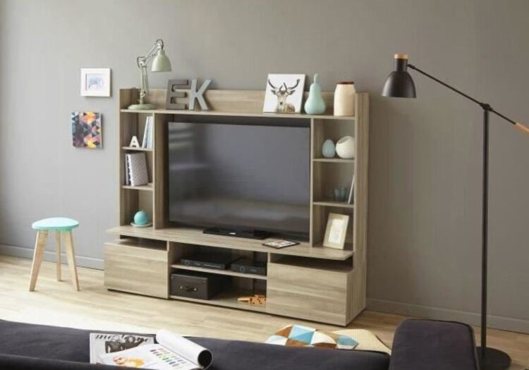 KIT PARETE LIVING SILVER CM.165X150X40 ROVERE