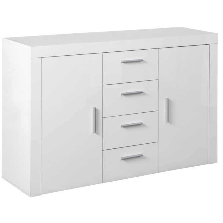 MOBILE 2A+4CASS.LACCATO BIANCO 134X40X86