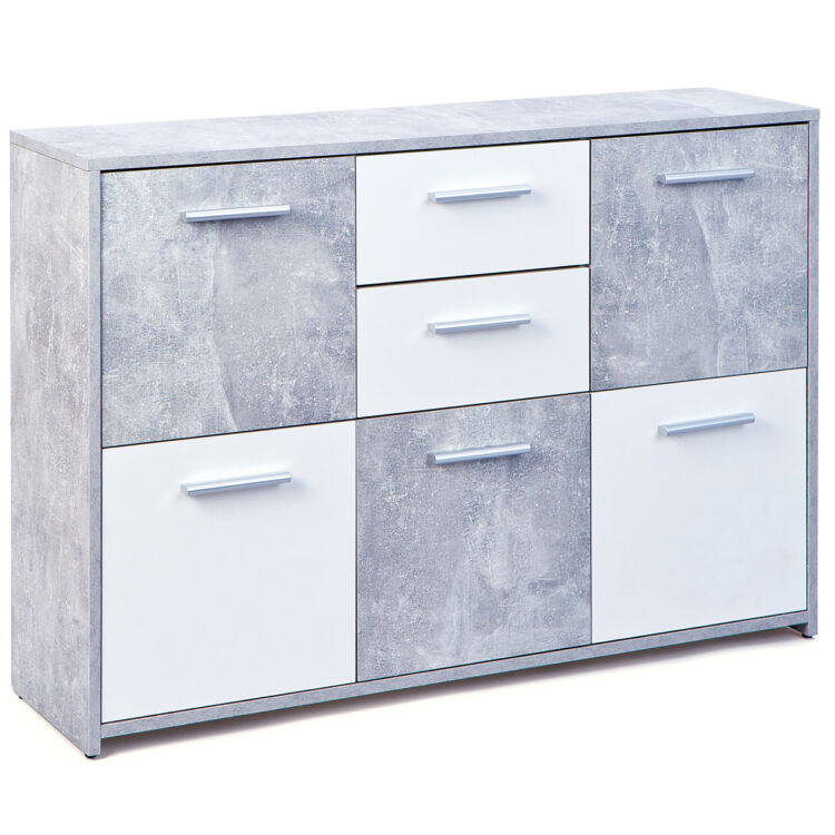 CREDENZA FLAVIUS LAMINATO BIANCO/BETON