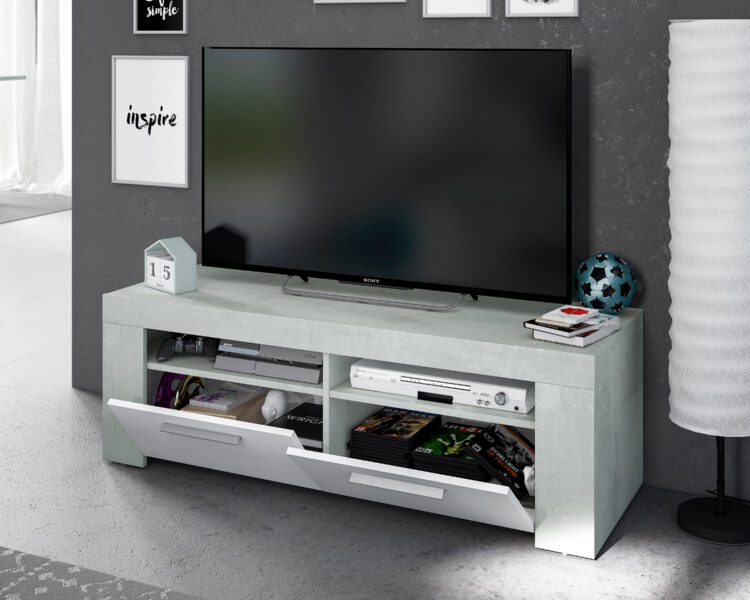 KIT MOBILE TV'AMBIT'42X120X40H BIAN/CEMENTO