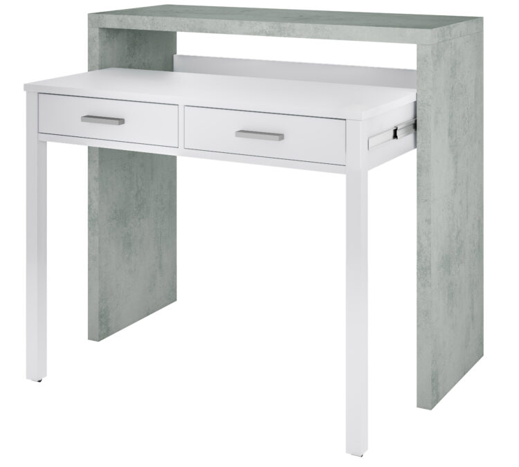 KIT SCRIVANIA ESTEN. 36X99X88H BIANCO/CEMENTO