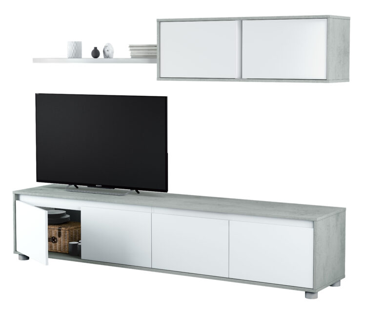 KIT PARETE ATTREZZ.ALIDA 41X200X43H BIA./CEM.