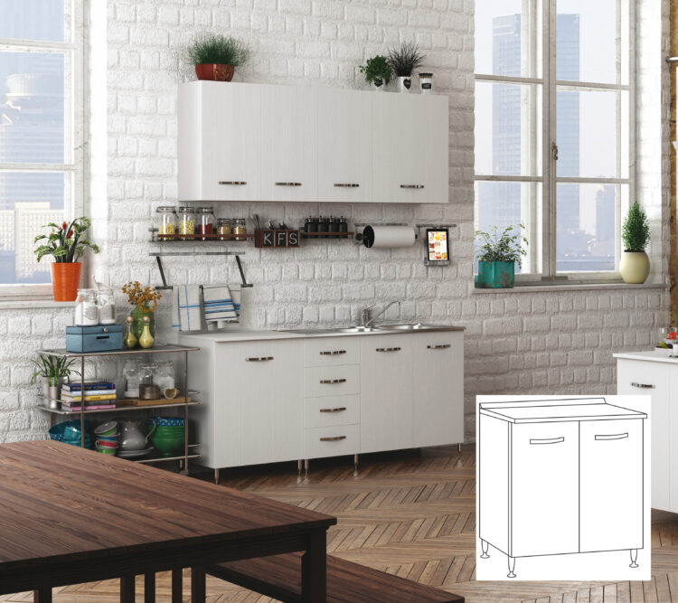 KIT CUCINA BASE 2A.CM.80X50X85H BIANCO