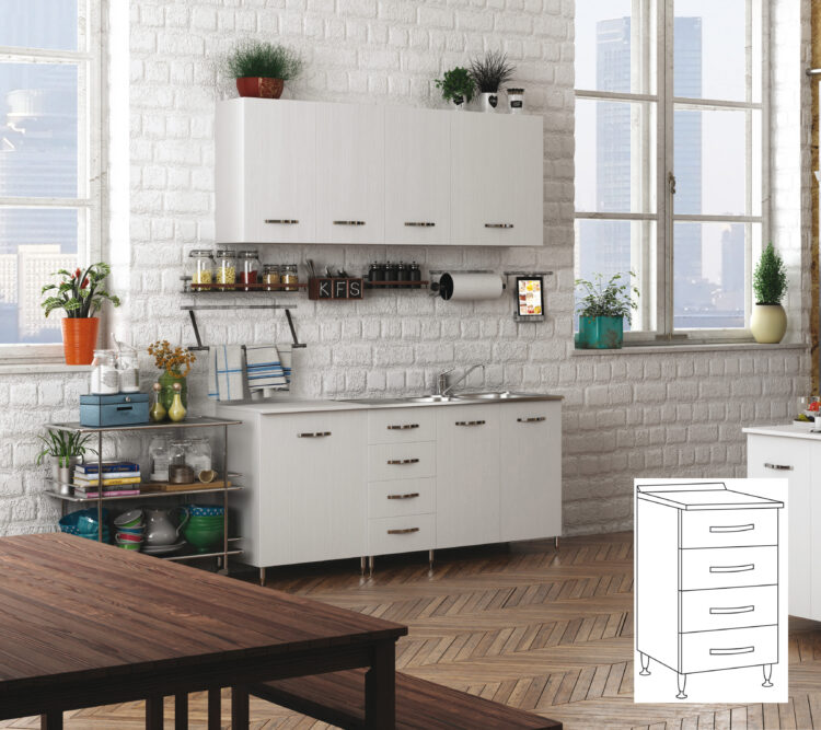 KIT CUCINA BASE 4C.CM.40X50X85H BIANCO