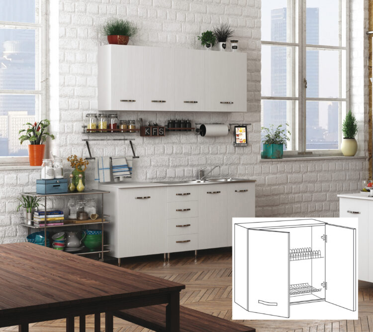 KIT CUCINA P.COLAPIATTI 2A CM.80X30X72H BIAN.