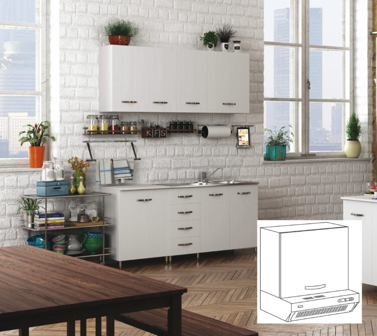 KIT CUCINA P.SOPRACAPPA 1A CM.60X30X49H BIAN.
