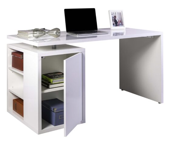 KIT SCRIVANIA CM.140X69X74H BIANCO LUCIDO