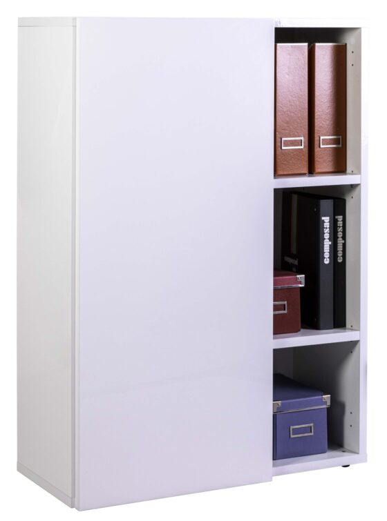 KIT LIBRERIA 1A+2R CM.80X34X111H BIANCO LUC.