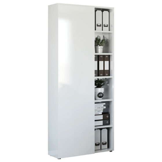 KIT LIBRERIA 1A+5R CM.80X35X218H BIANCO LUC.