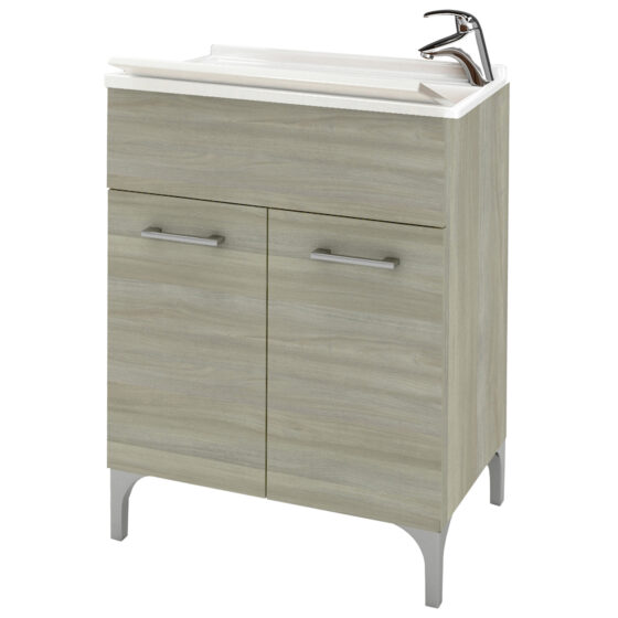 LAVATOIO LEGNO  CM.60X50 ROVERE GRIGIO
