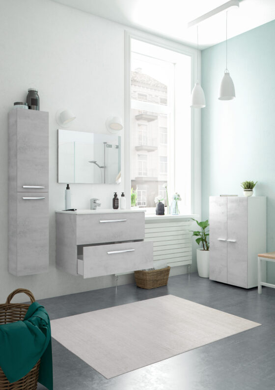 KIT MOBILE BAGNO ARUBA 2C CM.80X45X57H CEMENT
