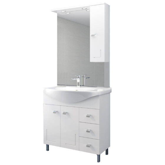 MOBILE BAGNO BIANCO 'EVA' CM.85  COMPLETO