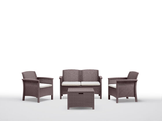 SALOTTO RESINA VENEZIA 4PZ MARRONE