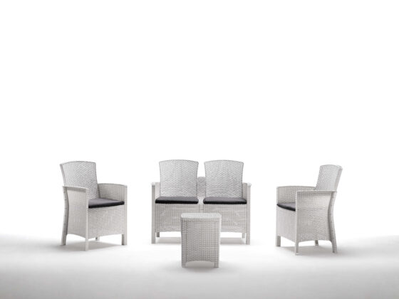 SALOTTO RESINA LIDO 4PZ BIANCO