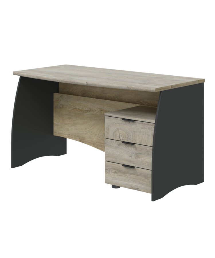 KIT SCRIVANIA C/3CASS. CM 136X67X74H ROVERE ANTR.