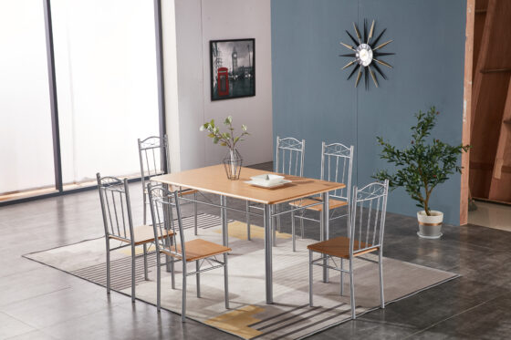 SET TAVOLO C/6 SEDIE(140X80) LEGNO CHIARO