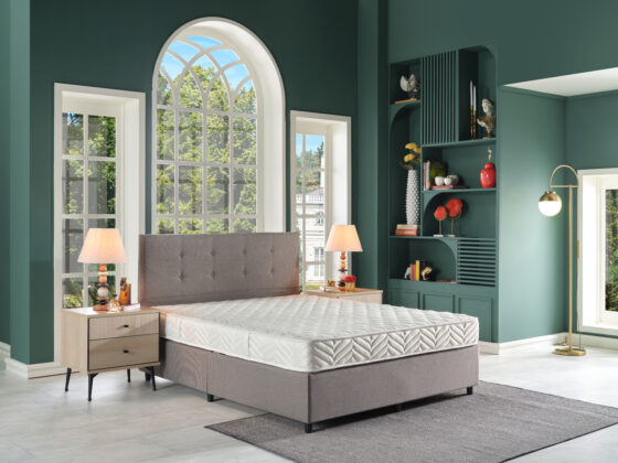 LETTO MATRIMONIALE CONTENITORE CM.160X200 GRIGIO CHIARO