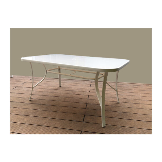 TAVOLO RETT. CM 150X90 CREMA OPACO  021975 GIOVE