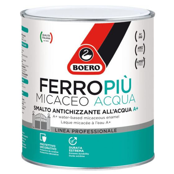 SMALTO ANTIRUGGINE MICACEO ALL'ACQUA FERROPIU GRGIO CHIARO GF ML 750 BOERO
